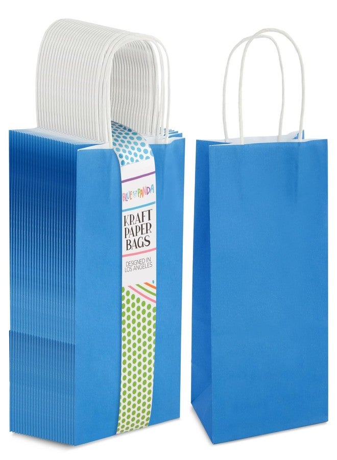 BLUE PANDA Gift Bags - 9 x 5 x 3 In, 25-Pack, Blue - Party Favor Bags with Handles for Candy & Treats - Image 1